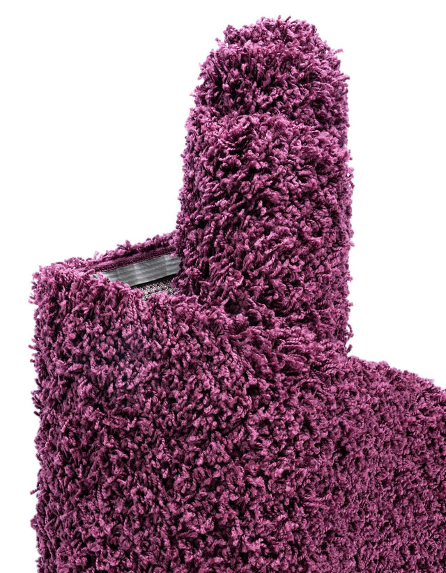 Eggplant Purple 6' 1 x 6' 1 Solid Shag Round Area Rug Thick Soft Touch Fluffy & Plush Shaggy Pile Durable Minimalist Carpet for Classic Interior Design for Sale at Rug Engine