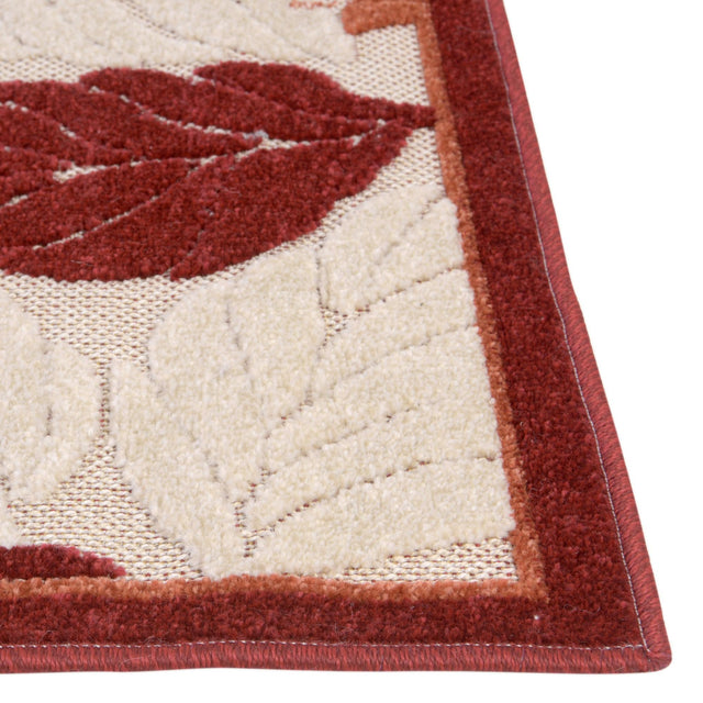 Terracotta 2' x 6' 1 Outdoor Botanical Runner Area Rug Weather Resistant for Patio, Deck, Terrace, Balcony, Porch Polypropylene Garden Floral Tropical Carpet for Sale at Rug Engine