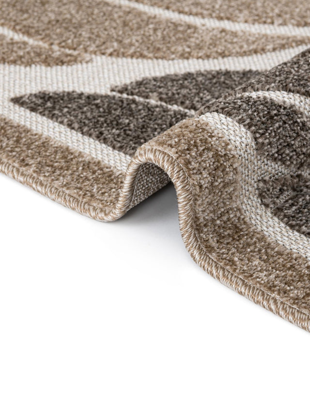 Beige 2' 7 x 10' Outdoor Botanical Runner Area Rug Weather Resistant for Patio, Deck, Terrace, Balcony, Porch Polypropylene Garden Floral Tropical Carpet for Sale at Rug Engine