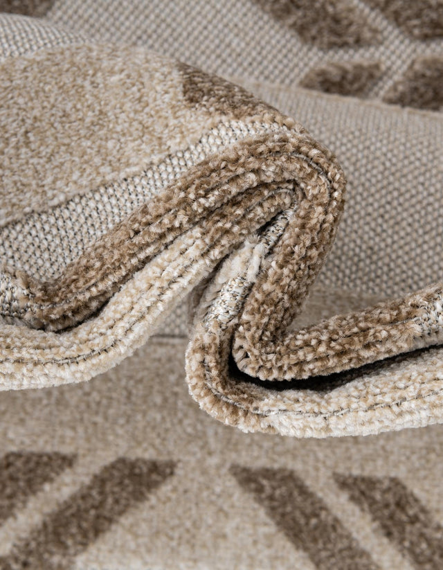 Beige 2' 7 x 10' Outdoor Modern Runner Area Rug Weather Resistant for Patio, Deck, Terrace, Balcony, Porch 100% Polypropylene Modern Outside Carpet for Sale at Rug Engine