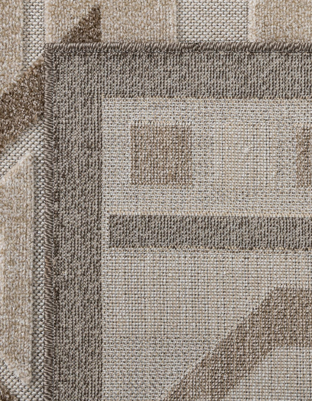 Beige 2' x 6' Outdoor Modern Runner Area Rug Weather Resistant for Patio, Deck, Terrace, Balcony, Porch 100% Polypropylene Modern Outside Carpet for Sale at Rug Engine