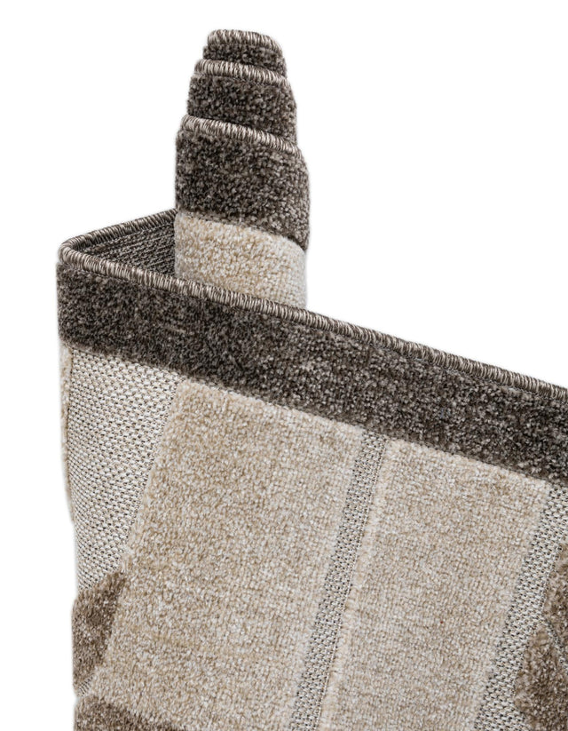 Beige 2' 7 x 10' Outdoor Modern Runner Area Rug Weather Resistant for Patio, Deck, Terrace, Balcony, Porch 100% Polypropylene Modern Outside Carpet for Sale at Rug Engine