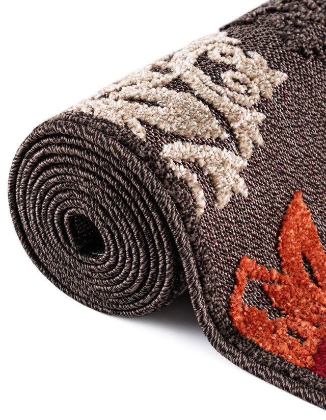 Brown 9' x 12' 2 Outdoor Modern Rectangle Area Rug Weather Resistant for Patio, Deck, Terrace, Balcony, Porch 100% Polypropylene Modern Outside Carpet for Sale at Rug Engine