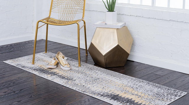 Ivory 2' x 6' 1 Outdoor Modern Runner Area Rug Weather Resistant for Patio, Deck, Terrace, Balcony, Porch 100% Polypropylene Modern Outside Carpet for Sale at Rug Engine