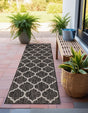 Black 2' 7 x 10' Outdoor Trellis Runner Area Rug Weather Resistant for Patio, Deck, Terrace, Balcony, Porch