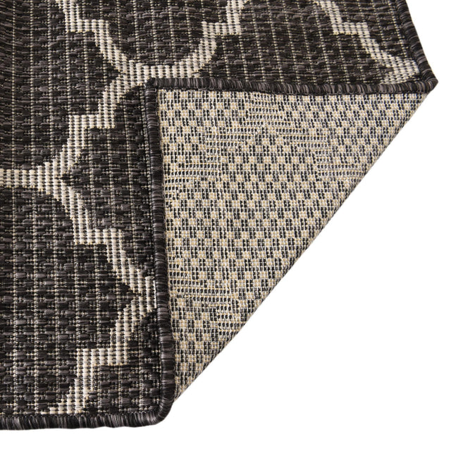 Black 2' x 8' Outdoor Trellis Runner Area Rug Weather Resistant for Patio, Deck, Terrace, Balcony, Porch Geometric Design Water Safe Outside Carpet for Sale at Rug Engine