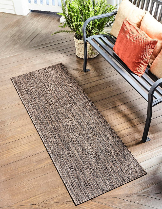 Light Brown 2' x 7' 1 Outdoor Solid Runner Area Rug Weather Resistant for Patio, Deck, Terrace, Balcony, Porch 100% Polypropylene Minimalist Waterproof Carpet for Sale at Rug Engine