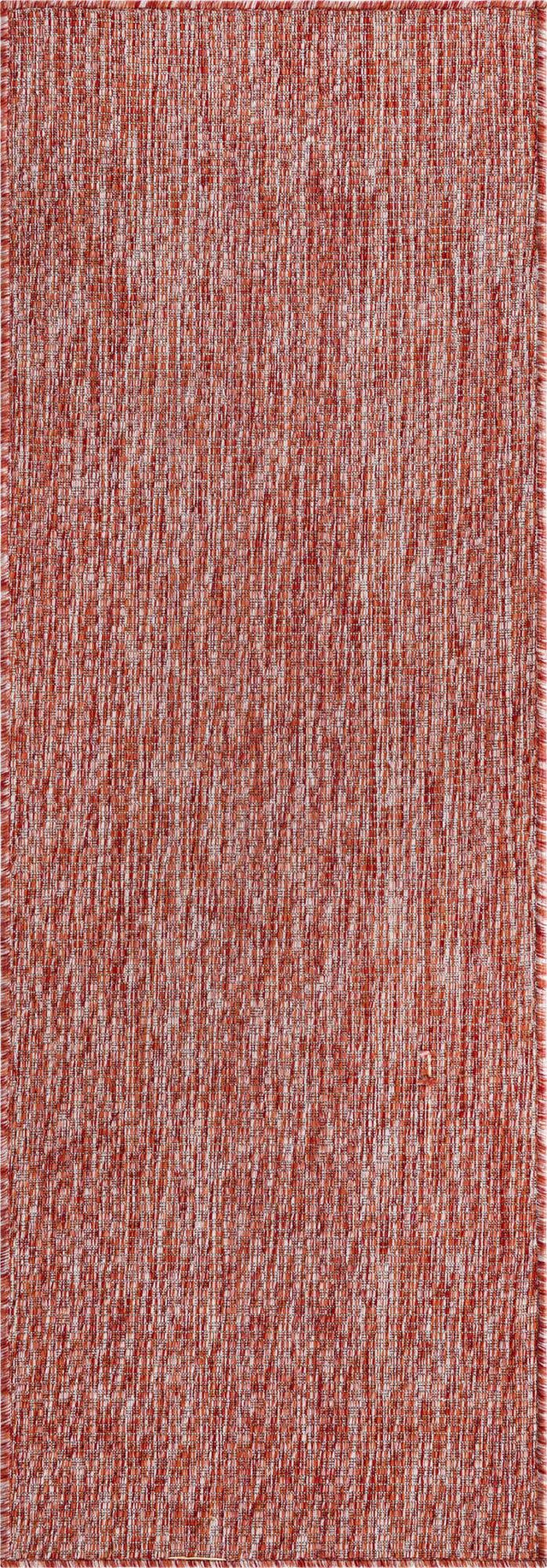Rust Red 2' x 6' 1 Outdoor Solid Runner Area Rug Weather Resistant for Patio, Deck, Terrace, Balcony, Porch 100% Polypropylene Minimalist Waterproof Carpet for Sale at Rug Engine