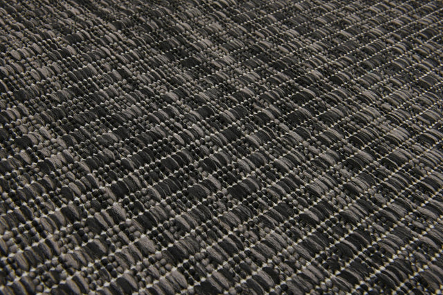 Black 2' x 6' 1 Outdoor Solid Runner Area Rug Weather Resistant for Patio, Deck, Terrace, Balcony, Porch 100% Polypropylene Minimalist Waterproof Carpet for Sale at Rug Engine