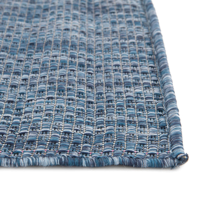 Blue 2' 7 x 12' Outdoor Solid Runner Area Rug Weather Resistant for Patio, Deck, Terrace, Balcony, Porch 100% Polypropylene Minimalist Waterproof Carpet for Sale at Rug Engine