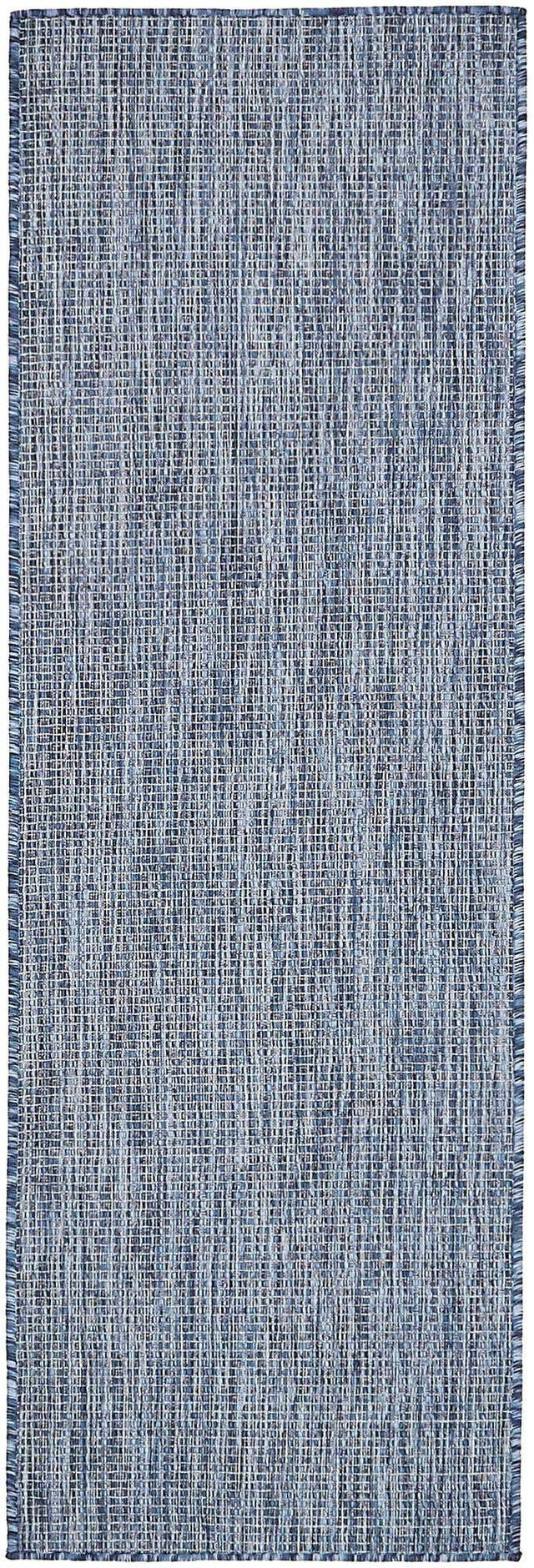 Blue 2' x 6' 1 Outdoor Solid Runner Area Rug Weather Resistant for Patio, Deck, Terrace, Balcony, Porch 100% Polypropylene Minimalist Waterproof Carpet for Sale at Rug Engine