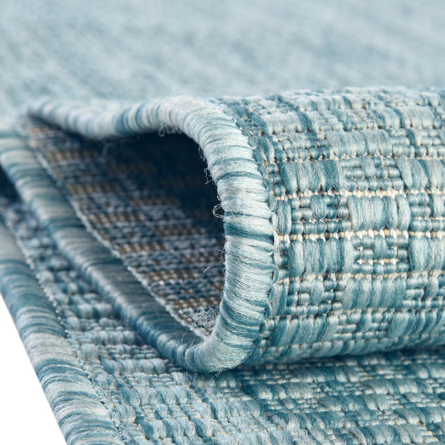 Aquamarine 2' x 8' Outdoor Solid Runner Area Rug Weather Resistant for Patio, Deck, Terrace, Balcony, Porch 100% Polypropylene Minimalist Waterproof Carpet for Sale at Rug Engine