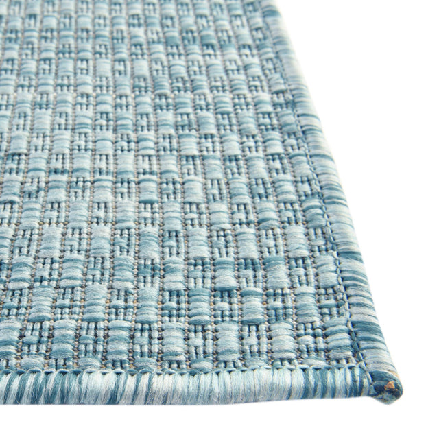 Aquamarine 2' x 8' Outdoor Solid Runner Area Rug Weather Resistant for Patio, Deck, Terrace, Balcony, Porch 100% Polypropylene Minimalist Waterproof Carpet for Sale at Rug Engine