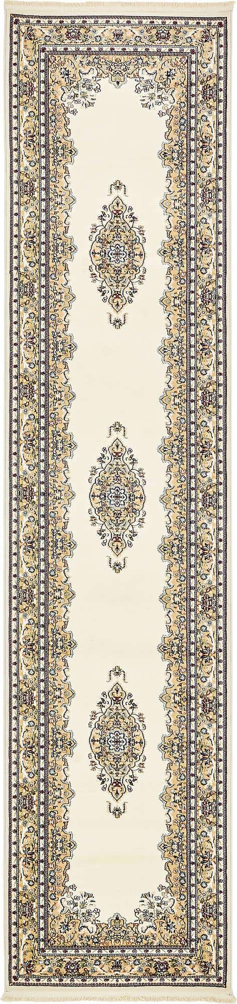 Cream 2' 11 x 13' 1 Narenj Runner Area Rug 85% Polypropylene & 15% Polyester Traditional Classic Carpet for Living, Dining, Bedrooms, Office for Sale at Rug Engine