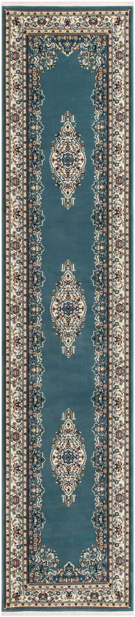 Blue 2' 11 x 13' 1 Narenj Runner Area Rug 85% Polypropylene & 15% Polyester Traditional Classic Carpet for Living, Dining, Bedrooms, Office for Sale at Rug Engine