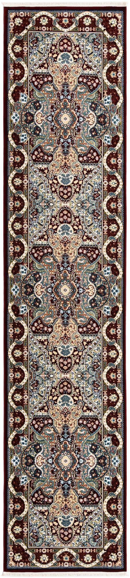 Burgundy 2' 11 x 13' 1 Narenj Runner Area Rug 85% Polypropylene & 15% Polyester Traditional Classic Carpet for Living, Dining, Bedrooms, Office for Sale at Rug Engine