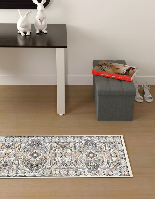 Ivory 2' 11 x 13' 1 Narenj Runner Area Rug 85% Polypropylene & 15% Polyester Traditional Classic Carpet for Living, Dining, Bedrooms, Office for Sale at Rug Engine