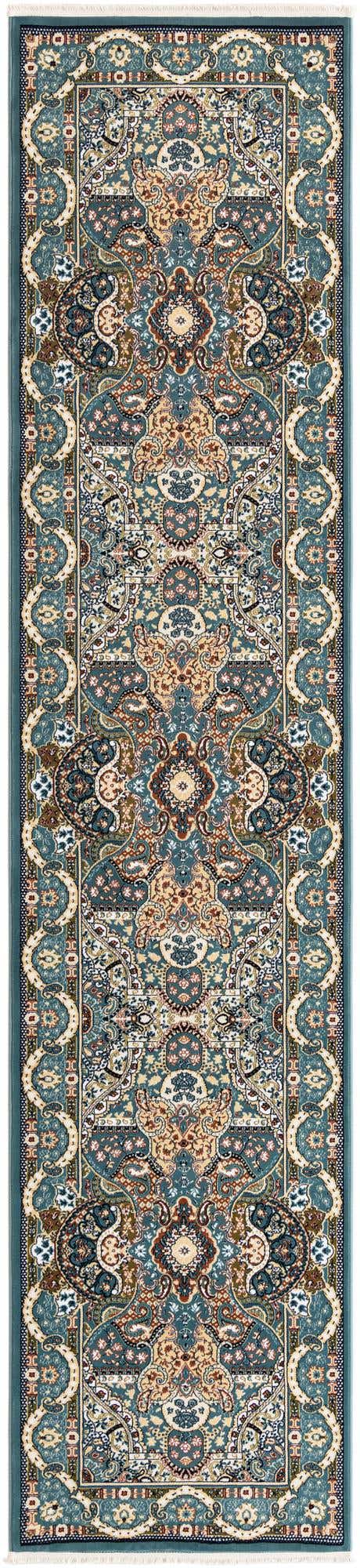 Blue 2' 11 x 13' 1 Narenj Runner Area Rug 85% Polypropylene & 15% Polyester Traditional Classic Carpet for Living, Dining, Bedrooms, Office for Sale at Rug Engine
