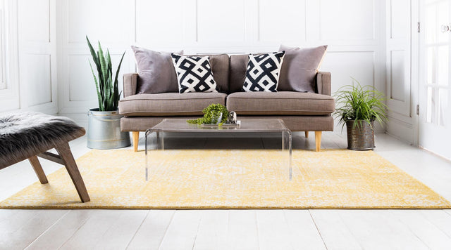 Yellow 5' x 8' Tradition Rectangle Area Rug Traditional Classic Vintage Design Carpet for Living Room, Bedrooms, Dining, Office Space for Sale at Rug Engine