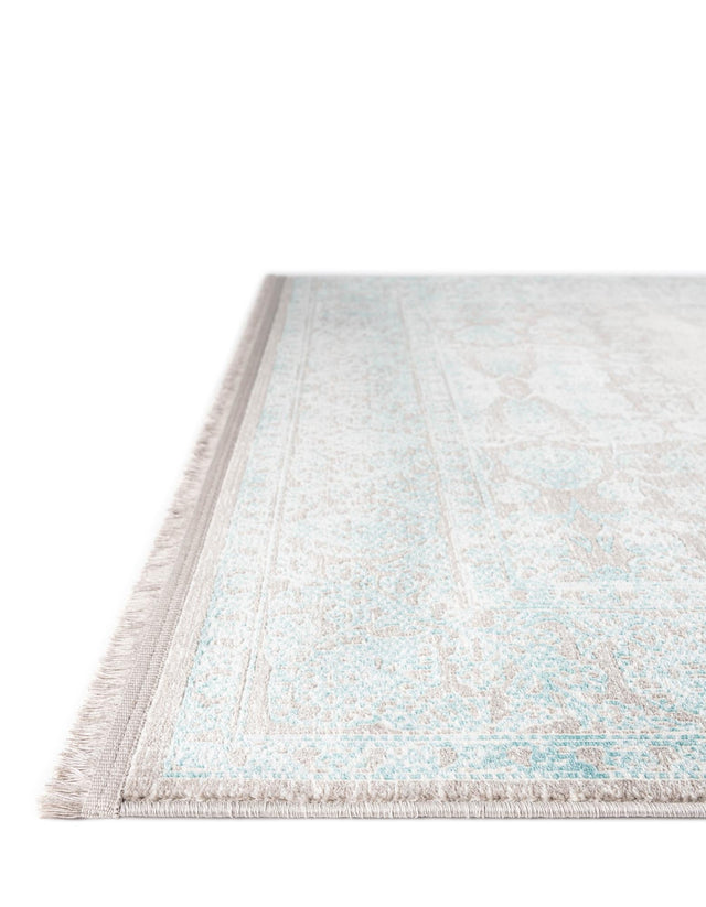 Light Blue 8' x 8' New Classical Square Area Rug 70% Polypropylene & 30% Polyester Traditional Vintage Distressed Carpet for Interior Design Home Decor for Sale at Rug Engine