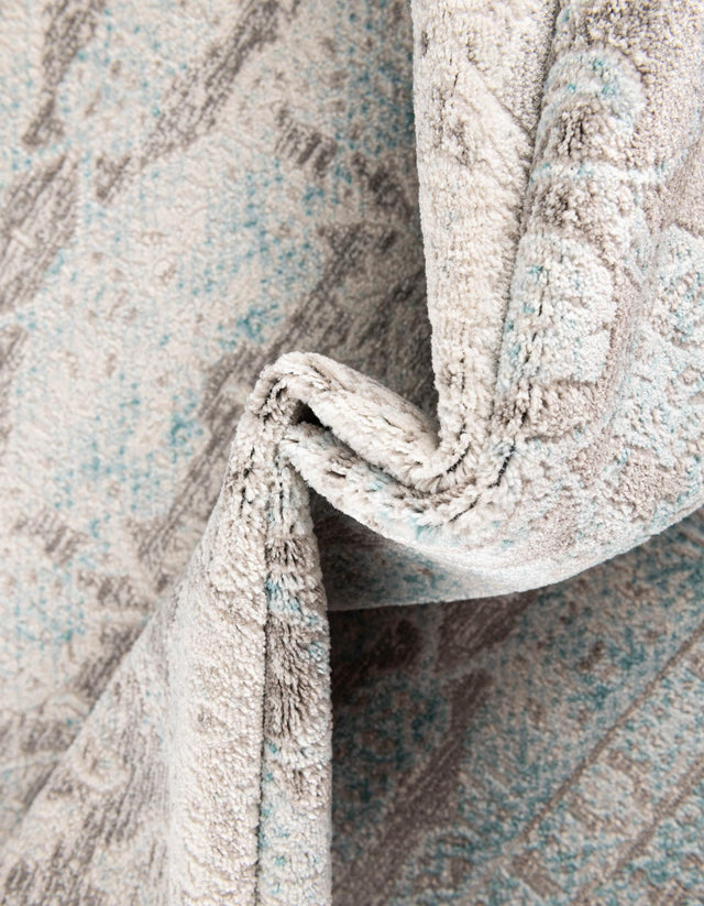 Light Blue 8' x 8' New Classical Square Area Rug 70% Polypropylene & 30% Polyester Traditional Vintage Distressed Carpet for Interior Design Home Decor for Sale at Rug Engine
