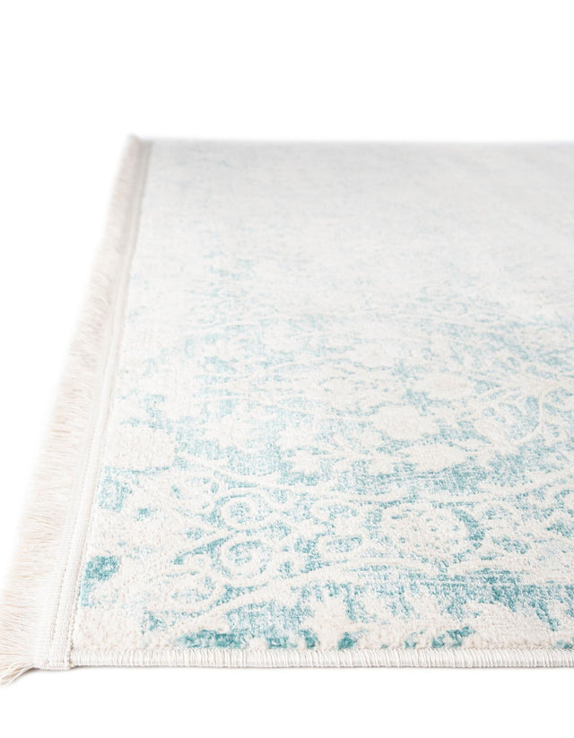 Light Blue 8' x 8' New Classical Square Area Rug 70% Polypropylene & 30% Polyester Traditional Vintage Distressed Carpet for Interior Design Home Decor for Sale at Rug Engine