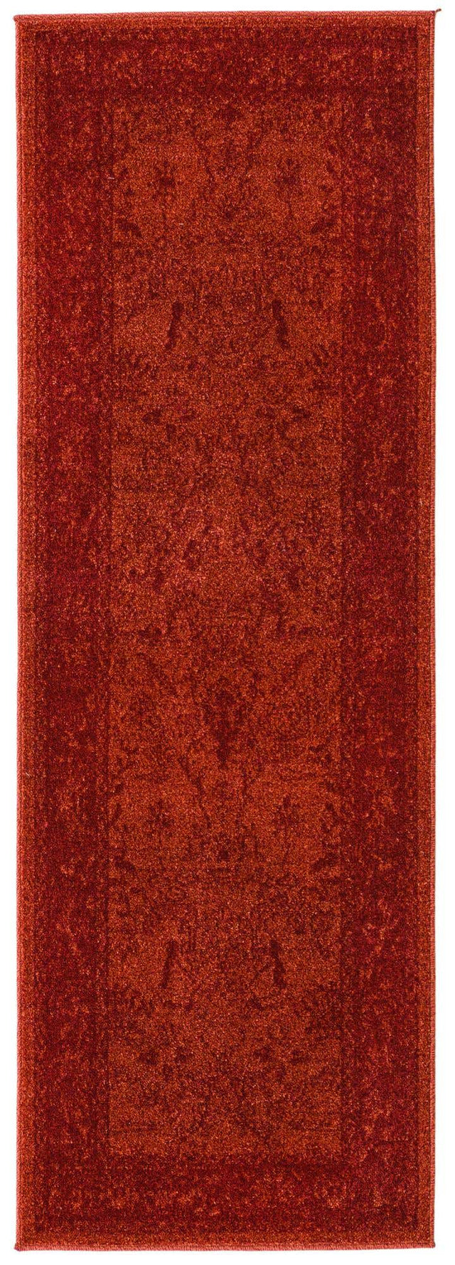 Rust Red 2' x 6' 1 La Jolla Runner Area Rug 100% Polypropylene Traditional Pattern Easy Clean Carpet for Living, Dining, Bedroom, Office for Sale at Rug Engine