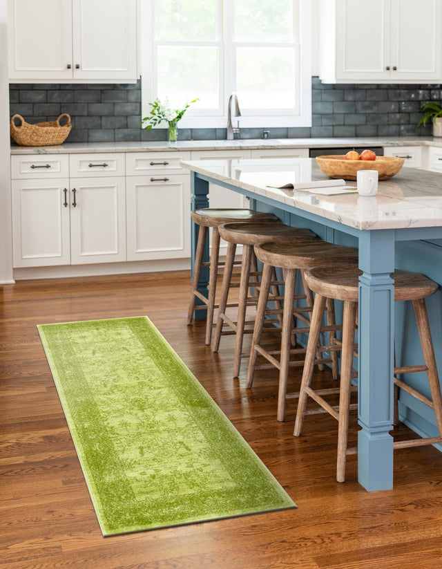 Light Green 2' x 6' 1 La Jolla Runner Area Rug 100% Polypropylene Traditional Pattern Easy Clean Carpet for Living, Dining, Bedroom, Office for Sale at Rug Engine