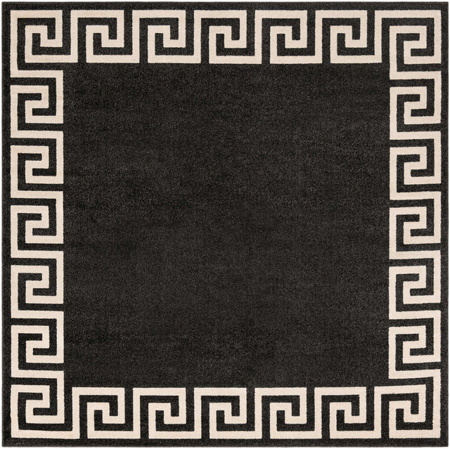 Charcoal 7' 10 x 7' 10 Athens Square Area Rug 100% Polypropylene With Cotton Backing Easy Clean Indoor Living Dining Room Bedroom Office Carpet for Sale at Rug Engine