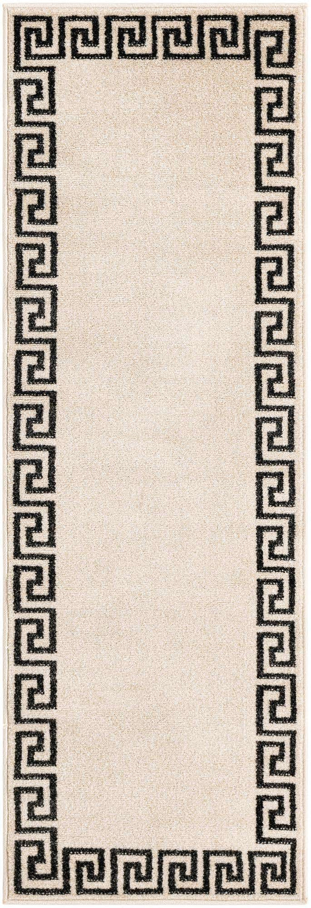 Beige and Gray 2' x 6' 1 Athens Runner Area Rug 100% Polypropylene With Cotton Backing Easy Clean Indoor Living Dining Room Bedroom Office Carpet for Sale at Rug Engine