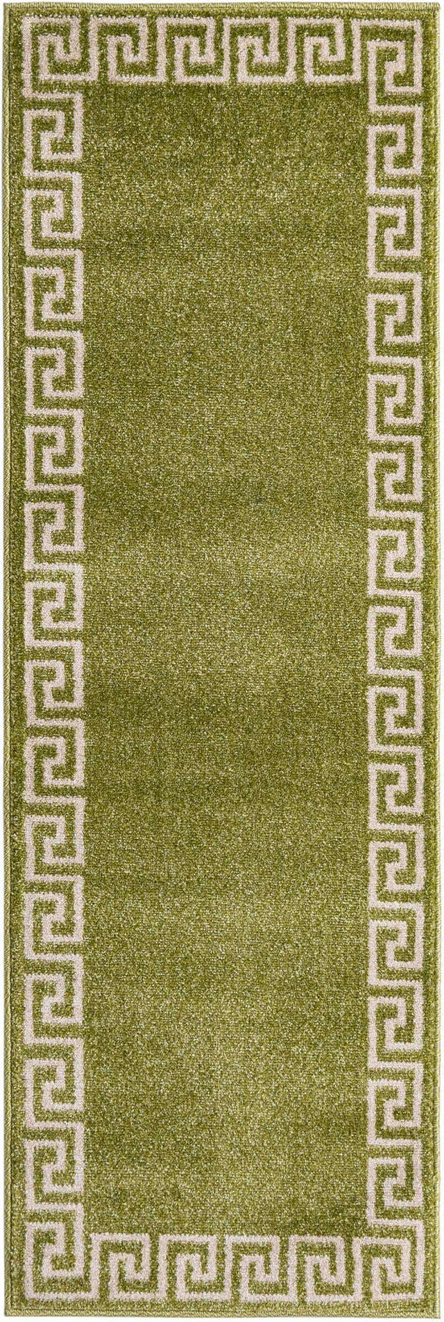 Light Green 2' x 6' 1 Athens Runner Area Rug 100% Polypropylene With Cotton Backing Easy Clean Indoor Living Dining Room Bedroom Office Carpet for Sale at Rug Engine