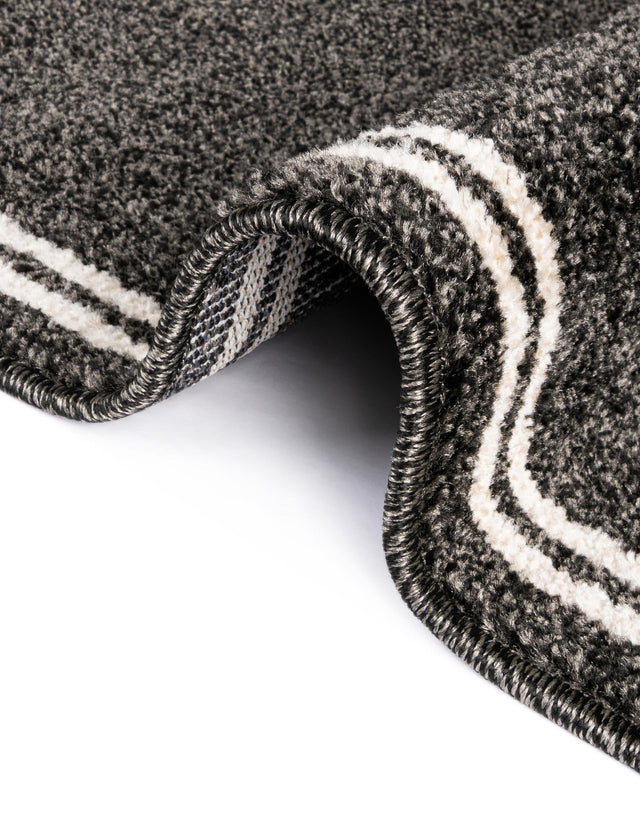 Black 2' x 6' 1 Athens Runner Area Rug 100% Polypropylene With Cotton Backing Easy Clean Indoor Living Dining Room Bedroom Office Carpet for Sale at Rug Engine