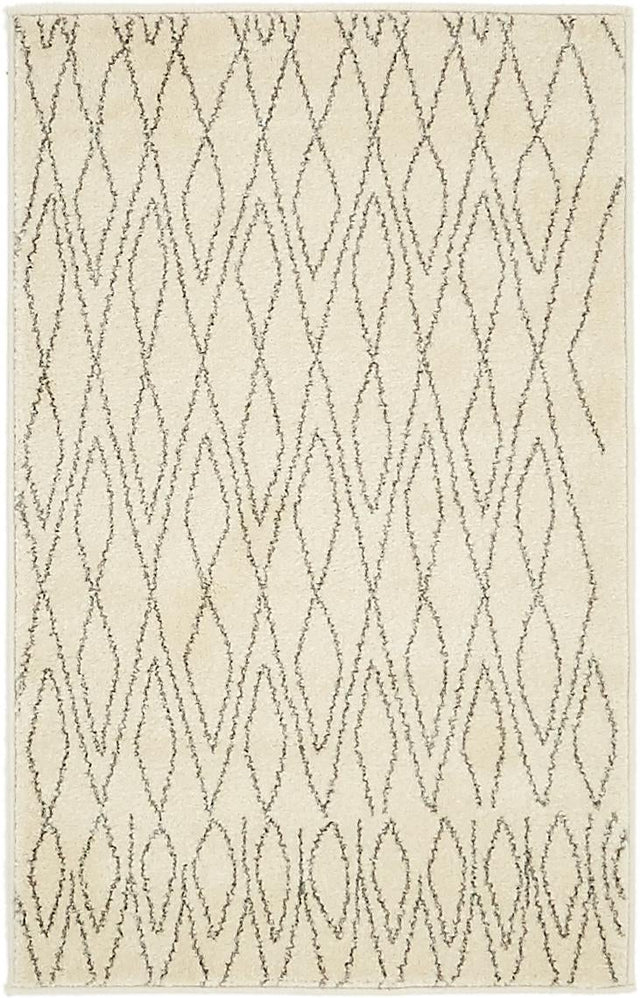 Ivory 2' x 3' 1 Fez Rectangle Area Rug Geometric 100% Polypropylene Easy Clean Stain Resistant Carpet for Living, Dining, Office, Dorms for Sale at Rug Engine