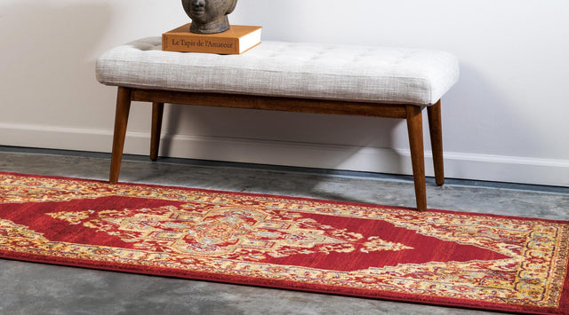 Red 2' 7 x 7' 1 Sahand Runner Area Rug Affordable Easy Clean Traditional Design Durable Carpet for Home Interior Design Living Room Dining Office for Sale at Rug Engine