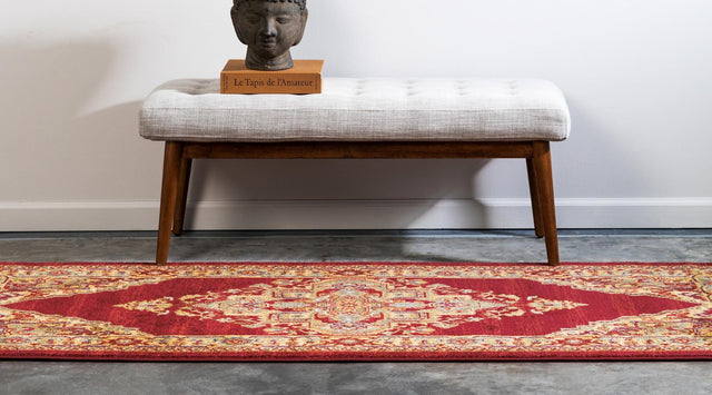 Red 2' 7 x 10' Sahand Runner Area Rug Affordable Easy Clean Traditional Design Durable Carpet for Home Interior Design Living Room Dining Office for Sale at Rug Engine