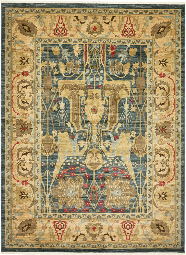 Navy Blue 10' x 13' 1 Sahand Rectangle Area Rug Affordable Easy Clean Traditional Design Durable Carpet for Home Interior Design Living Room Dining Office for Sale at Rug Engine