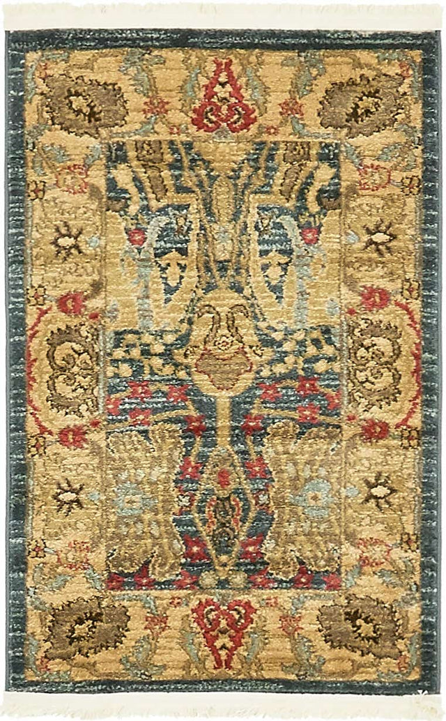 Navy Blue 2' x 3' 1 Sahand Rectangle Area Rug Affordable Easy Clean Traditional Design Durable Carpet for Home Interior Design Living Room Dining Office for Sale at Rug Engine