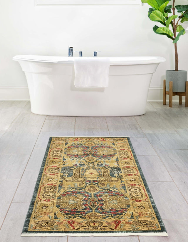 Navy Blue 2' 7 x 10' Sahand Runner Area Rug Affordable Easy Clean Traditional Design Durable Carpet for Home Interior Design Living Room Dining Office for Sale at Rug Engine