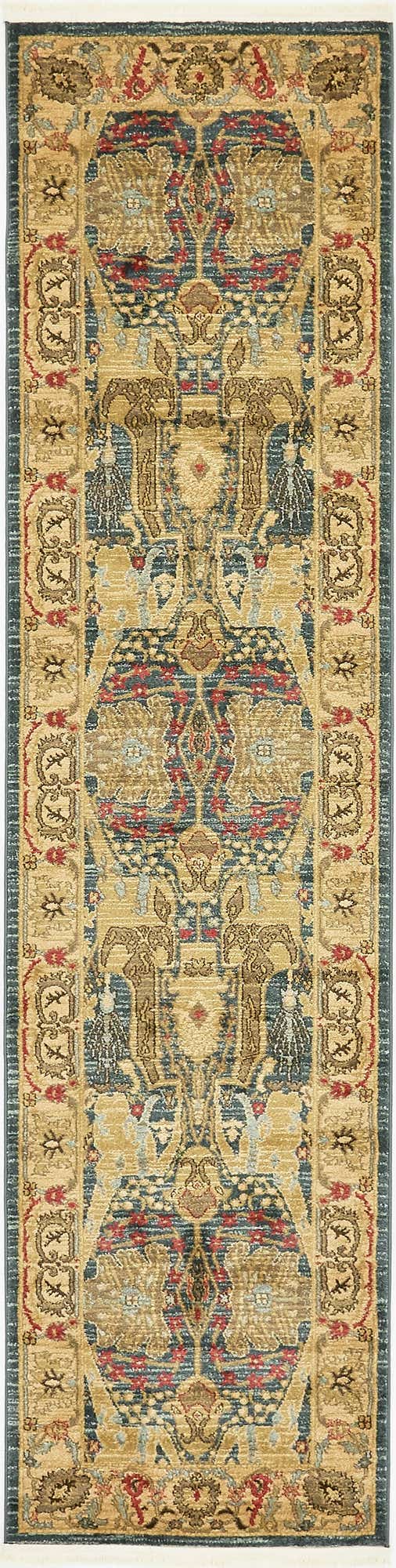 Navy Blue 2' 7 x 10' Sahand Runner Area Rug Affordable Easy Clean Traditional Design Durable Carpet for Home Interior Design Living Room Dining Office for Sale at Rug Engine