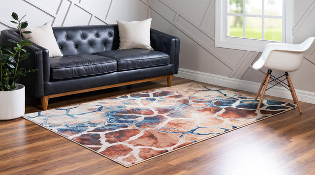 Brick Red 10' x 14' 1 Mystic Rectangle Area Rug 100% Polypropylene Abstract Modern Carpet for Living Rooms, Dining, Bedrooms, Office for Sale at Rug Engine