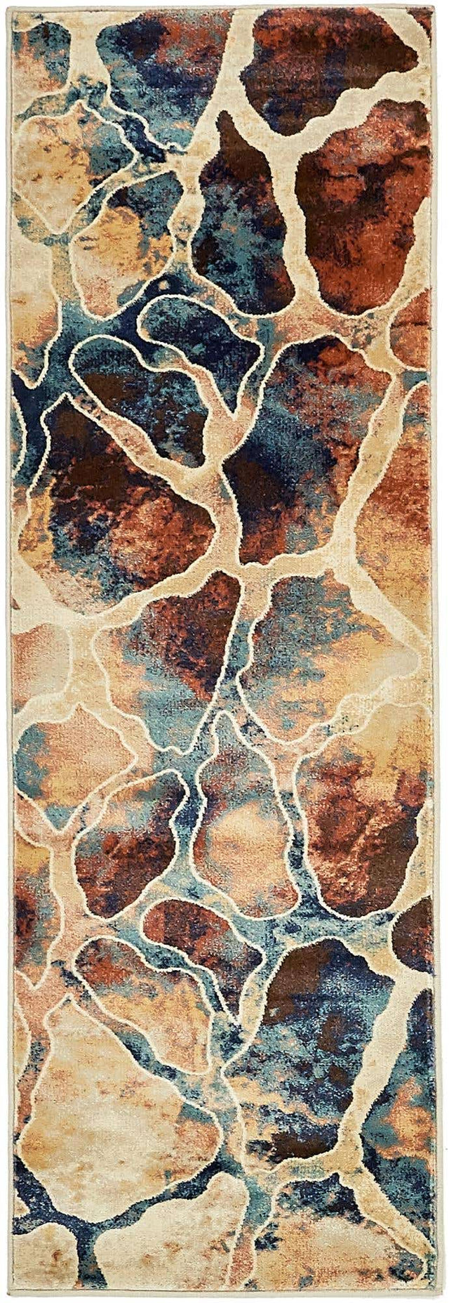 Brick Red 2' x 6' 1 Mystic Runner Area Rug 100% Polypropylene Abstract Modern Carpet for Living Rooms, Dining, Bedrooms, Office for Sale at Rug Engine