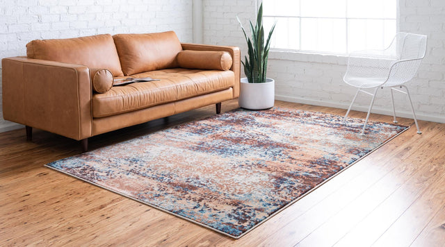 Brick Red 9' x 12' 2 Mystic Rectangle Area Rug 100% Polypropylene Abstract Modern Carpet for Living Rooms, Dining, Bedrooms, Office for Sale at Rug Engine