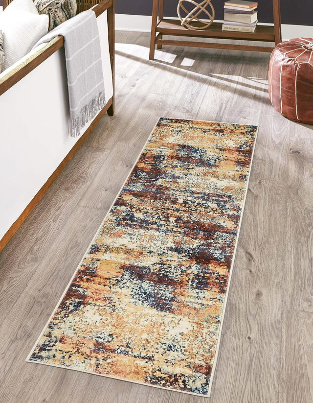 Brick Red 2' x 6' 1 Mystic Runner Area Rug 100% Polypropylene Abstract Modern Carpet for Living Rooms, Dining, Bedrooms, Office for Sale at Rug Engine
