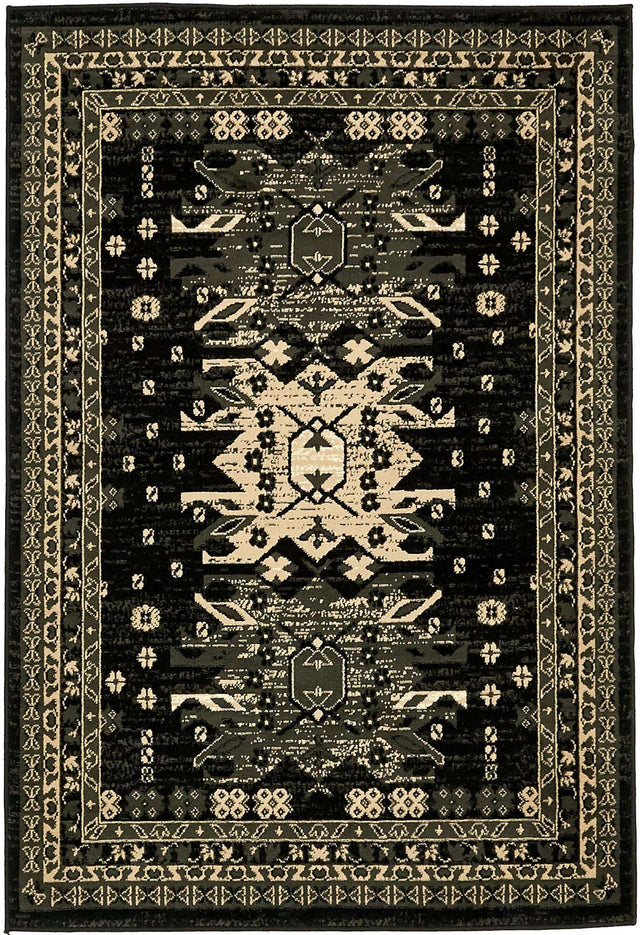 Black 4' 1 x 6' 1 Taftan Rectangle Area Rug