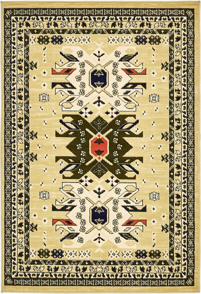 Cream 4' 1 x 6' 1 Taftan Rectangle Area Rug