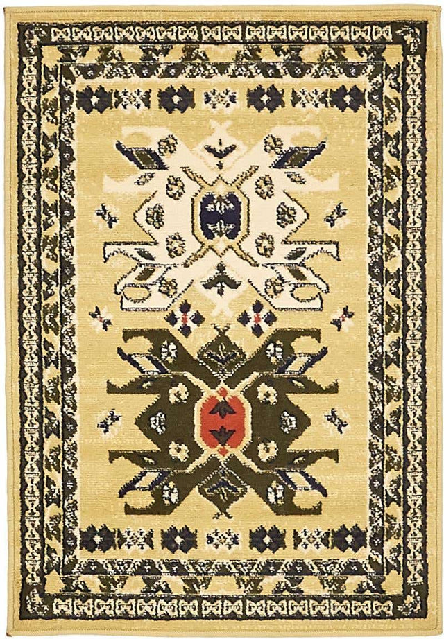Cream 2' x 3' 1 Taftan Rectangle Area Rug