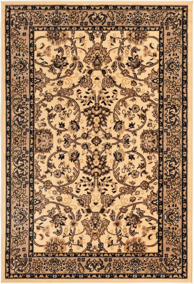 Ivory 4' 1 x 6' 1 Sialk Hill Rectangle Area Rug 100% Polypropylene Durable Easy Clean Classic Traditional Design Carpet for Interior Design for Sale at Rug Engine