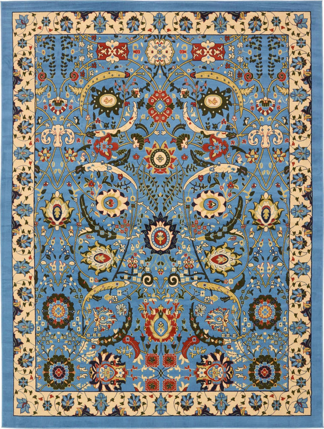 Blue 10' x 13' 1 Espahan Rectangle Area Rug 100% Polypropylene Stain Resistant Carpet With Cotton Backing Vivid Colorful Traditional Interior Design for Sale at Rug Engine