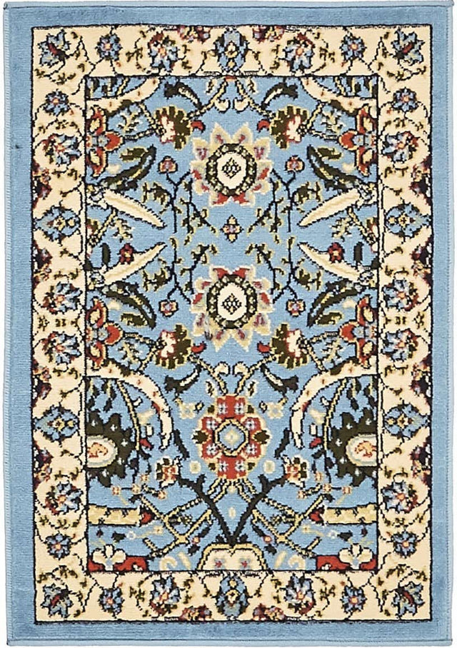 Blue 2' x 3' 1 Espahan Rectangle Area Rug 100% Polypropylene Stain Resistant Carpet With Cotton Backing Vivid Colorful Traditional Interior Design for Sale at Rug Engine