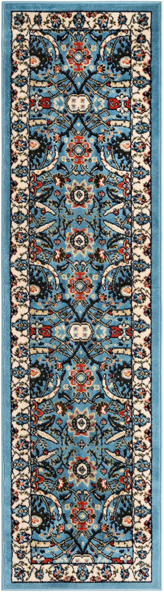 Blue 2' x 8' 2 Espahan Runner Area Rug 100% Polypropylene Stain Resistant Carpet With Cotton Backing Vivid Colorful Traditional Interior Design for Sale at Rug Engine